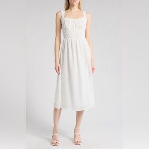 Lush Women's Fit and Flare White Midi Dress- NWT - Large